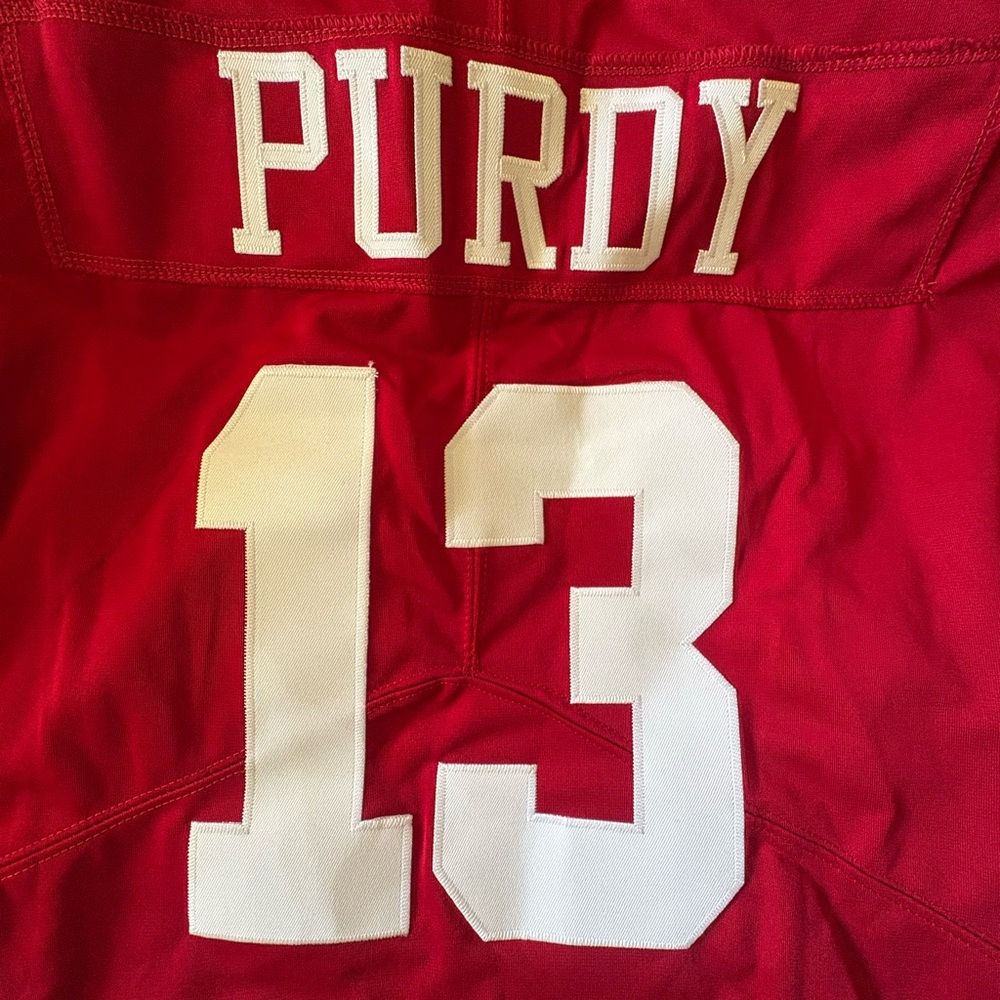 NFL 49ers Scarlet Red Jersey with White Accents - Picture 4 of 7